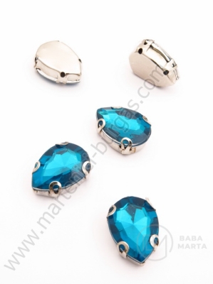 Pietricele 13x18mm albastre în coș metallic alb 4 buc 151111
