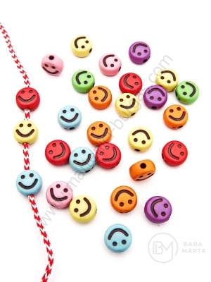 Mărgele 7x4mm smile mix gaură 1.6mm 1 pachet 40g ~300 buc 312793