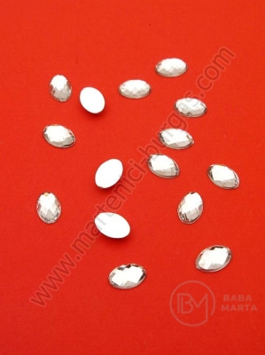Pietricele acrilice 6x4x2.5mm transparent pentru lipit 1 pachet 100 buc 151584