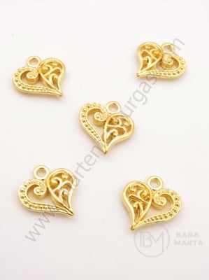 Pandantiv metalic 14x15x3.5mm culoare aurie 10 buc 306002