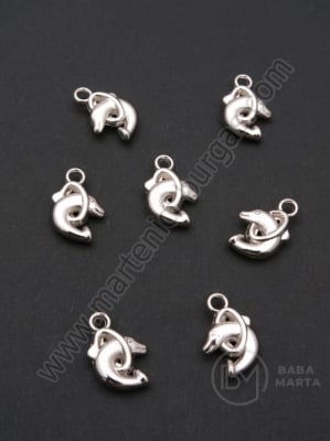 Pandantiv SSV delfin 17x12mm culoare argintie 1 pachet 70 buc 318445