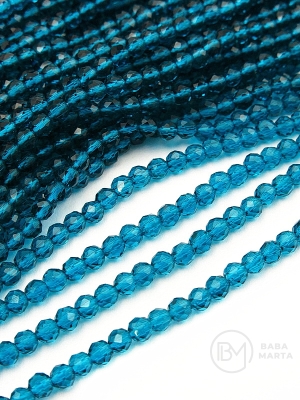 Cristal ~bilă fațetată de 3 mm ~140 buc ~36 cm 1 șir 342200
