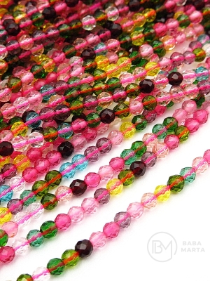 Cristal ~bilă fațetată de 3 mm ~140 buc ~36 cm 1 șir 342202