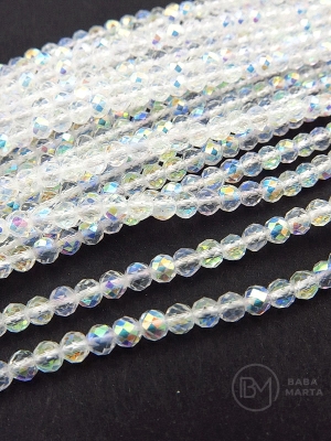 Cristal ~bilă fațetată de 3 mm ~127 buc ~36 cm 1 șir 342232