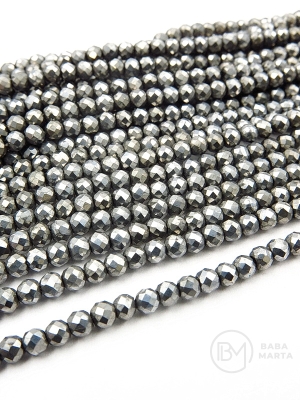 Cristal ~bilă fațetată de 3 mm ~135 buc ~36 cm 1 șir 342233