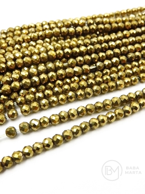 Cristal ~bilă fațetată de 3 mm ~135 buc ~36 cm 1 șir 342234
