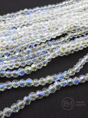 Cristal ~ Mărgele fațetate AB de 3 mm ~ 160 buc ~ 50 cm 1 șir 342330