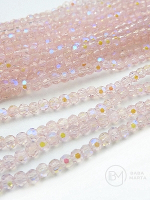 Mărgele fațetate AB de cristal ~3mm ~160 buc ~50cm 1 șir 342331