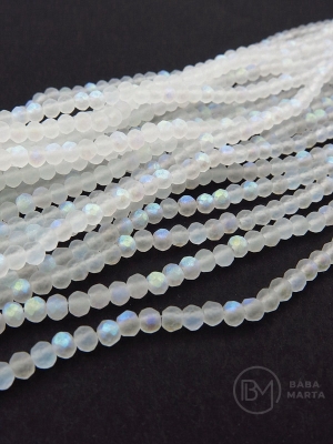 Cristal mat ~3.3x~2.7mm fațetat jumătate AB ~145 buc ~38cm 1 șir 342501