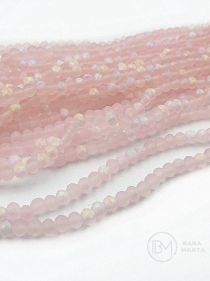 Cristal mat ~3.3x~2.7mm fațetat jumătate AB ~145 buc ~38cm 1 șir 342502