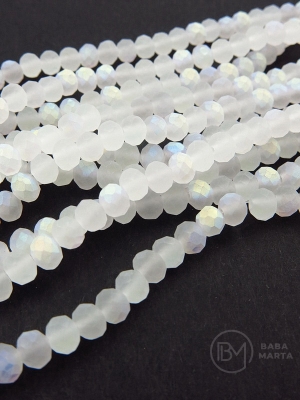 Cristal mat ~4x~3.5mm fațetat jumătate AB ~110 buc ~38cm 1 șir 342512