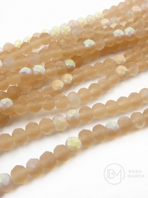Cristal mat ~4x~3.5mm fațetat jumătate AB ~110 buc ~38cm 1 șir 342515