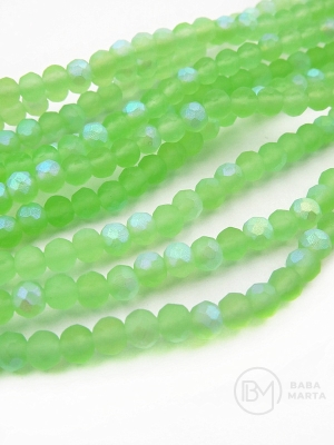 Cristal mat ~4x~3.5mm fațetat jumătate AB ~110 buc ~38cm 1 șir 342516