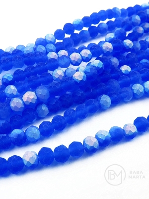Cristal mat ~4x~3.5mm fațetat jumătate AB ~110 buc ~38cm 1 șir 342524
