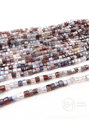 Cub de cristal 2,5x2,5mm colorat ~180 buc ~45cm 1 șir 342533