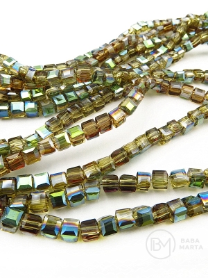 Cub de cristal 4x4mm AB ~98 buc ~40cm 1 șir 342540