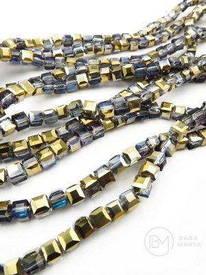 Cub de cristal 4x4mm AB ~98 buc ~40cm 1 șir 342547