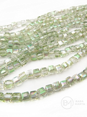 Cub de cristal 4x4mm AB ~98 buc ~40cm 1 șir 342548