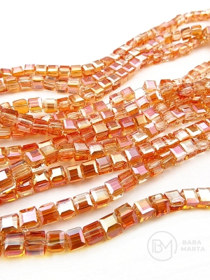 Cub de cristal 4x4mm AB ~98 buc ~40cm 1 șir 342553