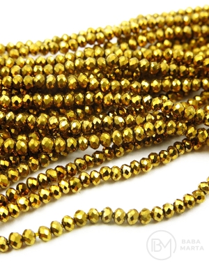 Cristal ~2x~1.5mm auriu ~220 buc ~36cm 1 șir 342615