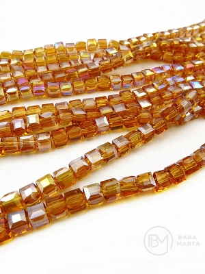 Cub de cristal 4x4mm AB ~98 buc ~40cm 1 șir 342640