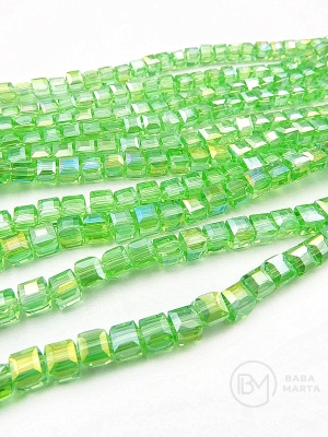 Cub de cristal 4x4mm AB ~98 buc ~40cm 1 șir 342641
