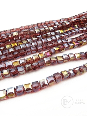 Cub de cristal 4x4mm AB ~98 buc ~40cm 1 șir 342642