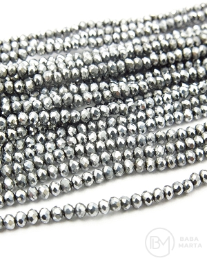 Cristal ~2x~1.5mm argint ~220 bucăți ~36cm 1 șir 342665