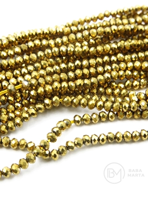 Cristal ~2x~1.5mm auriu ~220 buc ~36cm 1 șir 342666