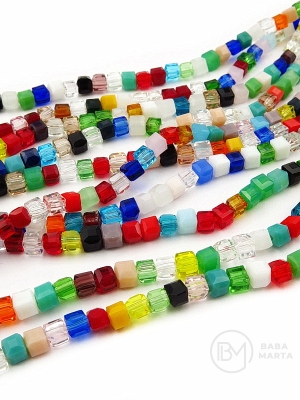 Cub de cristal 4x4mm mix ~98 buc ~42cm 1 șir 342792