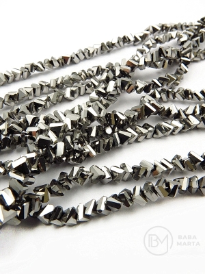 Triunghi cristal 3x4x3mm culoare argintie ~33cm ~130 bucăți 1 șir 342824