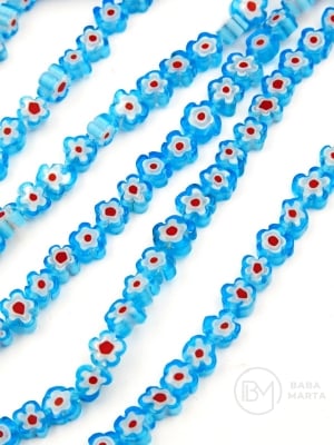 Flori din sticlă Millefiori ~6x3mm ~65 buc 343475