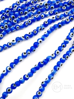 Mărgele de sticlă vârf ochi ~4mm, model lampwork ~100 bucăți 343480