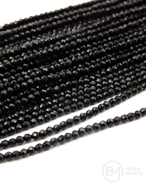 Mărgele de sticlă 2mm negre ~185 bucăți ~37cm 1 bucată 343604