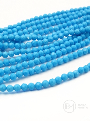 Mărgele de sticlă 3mm albastre ~135 bucăți ~39cm 1 bucată 343607