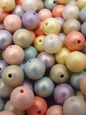 Margele 10mm colorate mate, gaură 1.5mm 40g ~79buc 312621
