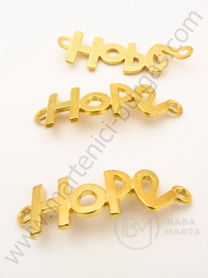 Element 41x14x1.5mm HOPE culoare aurie 1 buc 308406