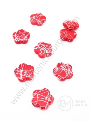 Floare rosu 15x3.5mm pictata 1 pachet 40g ~72 buc 312178