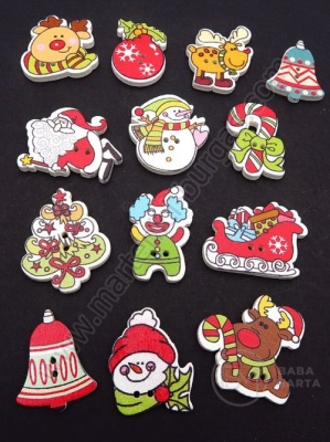 Figurine de Crăciun mix 24~27,5x17~24x2~2,5mm din lemn 1 pack 10 pcs 182316