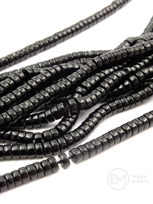 Cilindru obsidian 4x2.5mm ~160 bucăți 38cm 1 șir 351044