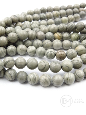 Bilă Jasper Silver Line naturală 6mm 38cm ~62 bucăți 1 șir 351062