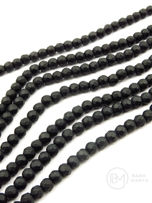 Onix negru mat fațetat 4mm ~100 buc 351074