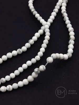Mărgele albe Howlit 4mm 1 șir ~43 bucăți 351099