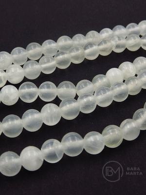 Selenit natural bilă 6mm 39cm ~63 bucăți 1 șir 351238