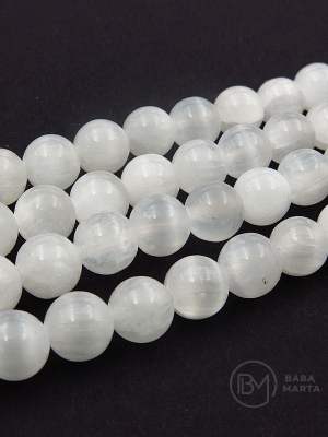 Selenit natural, bilă de 8mm, 39cm, ~48 bucăți, 1 șir 351239