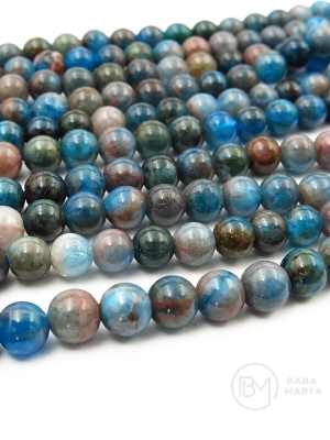 Apatită ~6mm bilă naturală 38cm ~67 bucăți 1 șir 351244