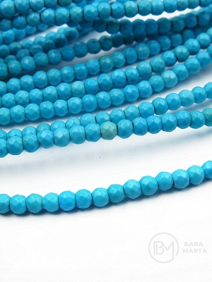 Magnezit ~3mm bilă fațetată 39cm ~150 bucăți 1 șir 351258