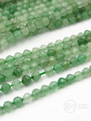 Aventurină ~3mm bilă fațetată 39cm ~124 bucăți 1 șir 351263
