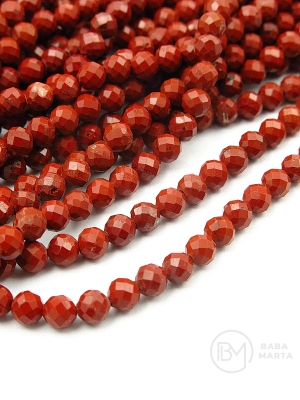 Jasp roșu ~3mm bilă fațetată 39cm ~118 bucăți 1 șir 351264