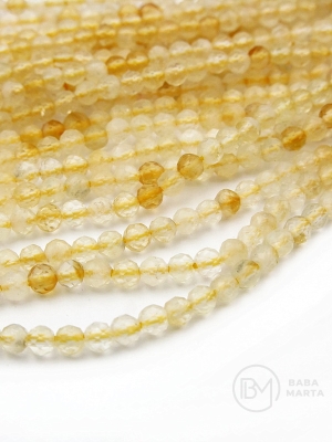 Citrină ~3mm bilă fațetă 38cm ~135 pieces 1 șir 351265